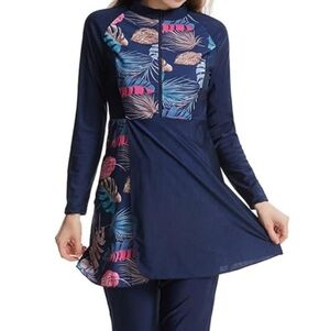 LAST CHANCE! 2 Piece Modest Swimsuit - Rashguard Top and Pants Size M / L